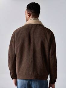 Manfinity VCAY Men's Casual Loose Fit Long Sleeve Open Front Jacket - Camel - View 2