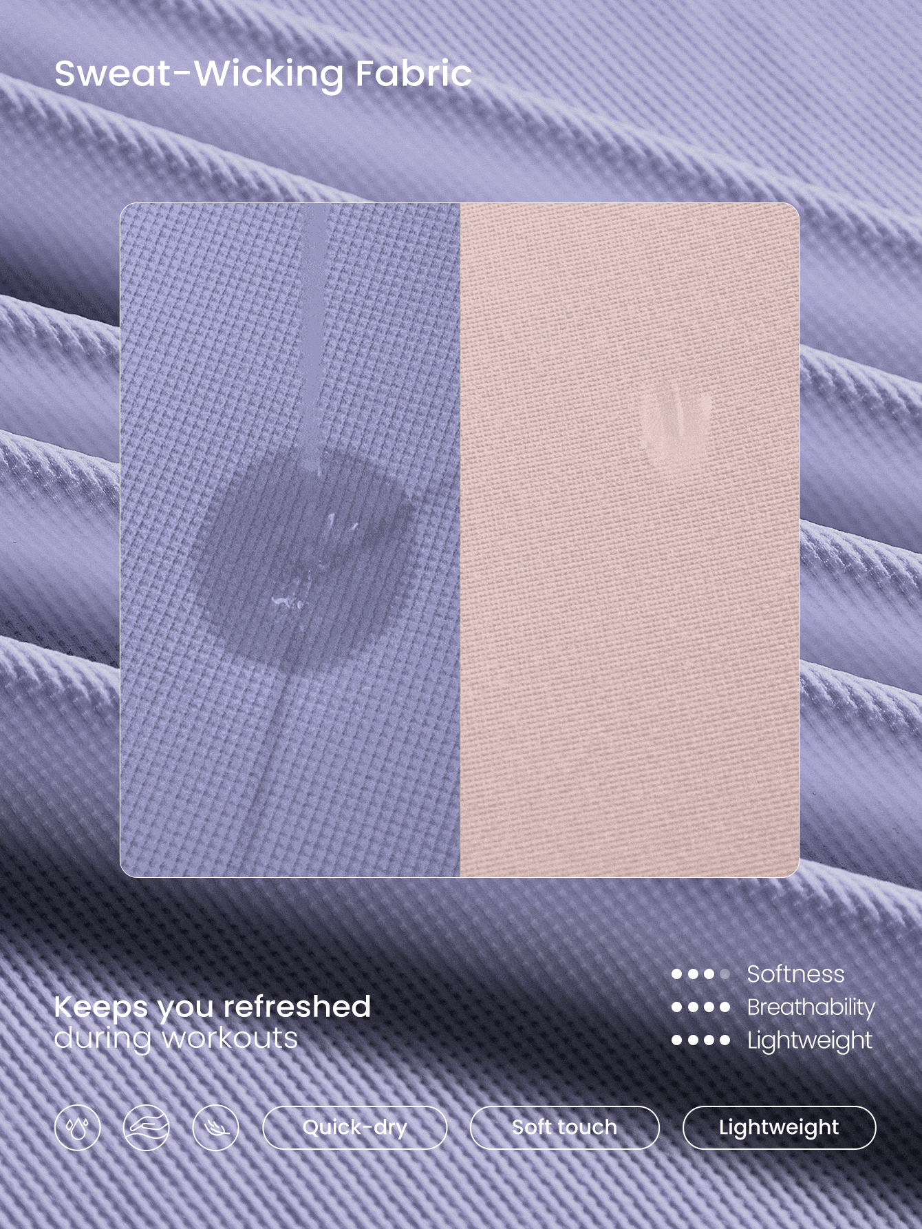 GLOWMODE Major Flex Relaxed Fit Tee Low Impact Yoga Studio Summer Quick Dry Moisture Wicking Gym - Purple - View 2