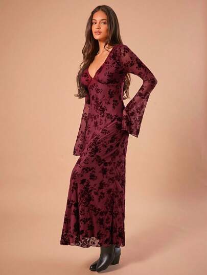 SHEIN Forever 21 夏季、秋季和冬季女式新年连衣裙/节日派对女式连衣裙/节日女装/冬季女式连衣裙/圣诞派对女式连衣裙/新年服装/新年前夜连衣裙/圣诞派对连衣裙/节日服装/闪光连衣裙/新年前夜服装/勃艮第圣诞连衣裙/节日连衣裙/勃艮第长裙/修身/长袖/圣诞连衣裙/勃艮第正式连衣裙/圣诞女式连衣裙/优雅服装/Y2k/圣诞连衣裙/夏季连衣裙/勃艮第连衣裙