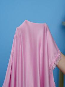 SweetSlumber Conjunto de pijama de mujer con cuello redondo y encaje con estilo "ins"