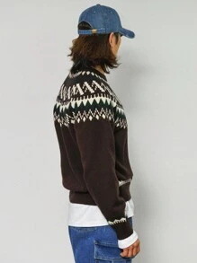 DAZY Men's Crew Neck Sweater, Simple & Fashionable, Casual And Everyday Wear,Fall Clothes - Coffee Brown - View 7