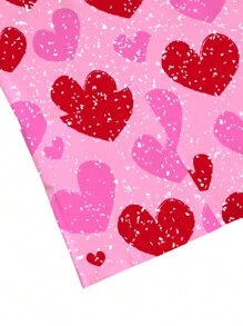 PopScrub Women V-Neck Asymmetric Heart Print Short Sleeve Nurse/Doctor Work Scrub Uniform Top With Pockets, Side Slit, Suitable For Healthcare, Pet Grooming, Nutrition, Lab Work, Function-Oriented, Fashionable, Ideal For Valentine's Day - Pink - View 5