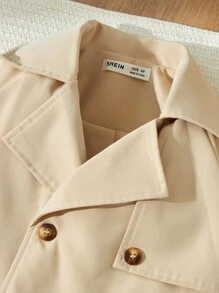 Blossori Abrigo cruzado de gabardina elegante y holgado para niños pequeños, para otoño/invierno