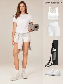 GLOWMODE Bông Cách sống Áo thun Mùa hè Áo ba lỗ Phòng thể dục Mặc - trắng - Xem 6