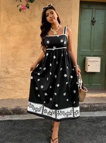 Breezaya 大码波西米亚风休闲简约日常连衣裙，适合夏季