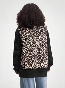 SHEIN EZwear 女士街头休闲豹纹绗缝保暖吊带背心