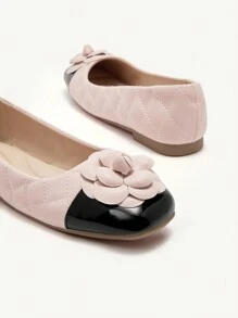 CUCCOO CHICEST 女士圆头舒适拼布平底乐福鞋 - 粉色 - 查看 8