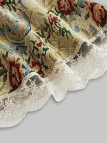 ROMWE Kawaii 复古维多利亚宫廷风格花卉细肩带女式连衣裙 - 彩色 - 查看 4