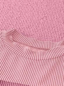 SHEIN LUNE Sudadera informal oversize con cuello redondo y textura