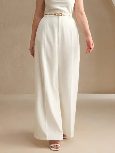 Anewsta Maillard Commute Vintage Leather Belt, Suit Pants For Plus Size Women Graduation,Back To School,Teacher Outfits For Women Winter Fall Autumn