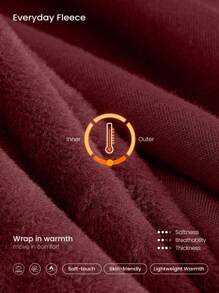 GLOWMODE Everyday Fleece Keep It Casual Unisex Long Sleeve Hoodie Jacket With Basic Pockets Daily Casual - Burgundy - View 4