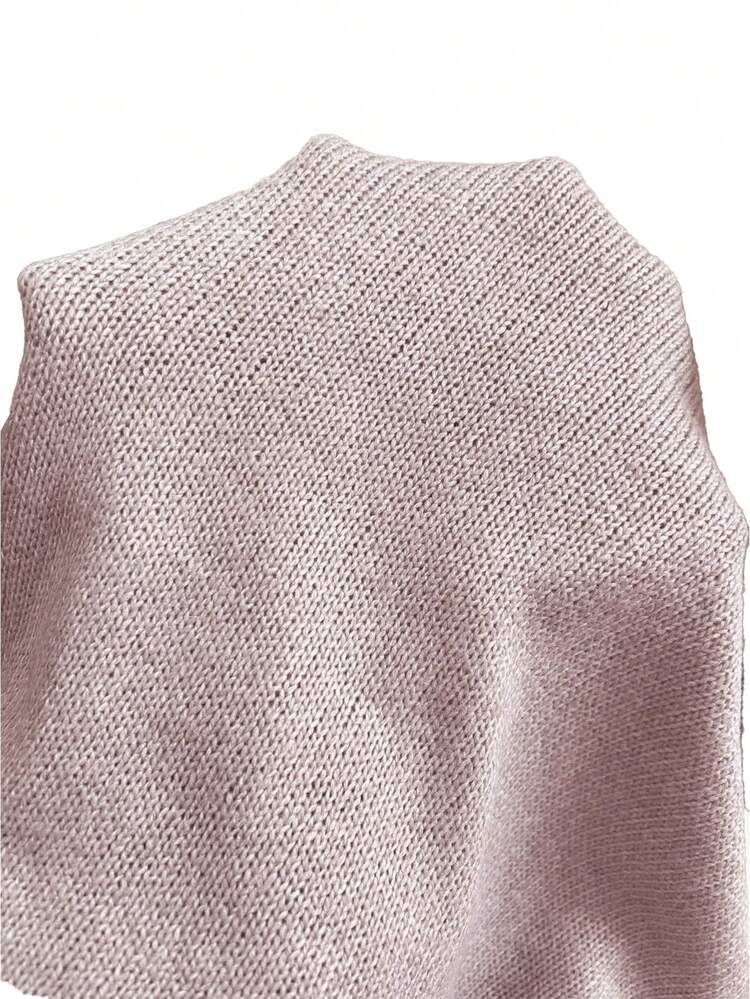Solid Color Turtleneck Lantern Sleeve Sweater,Long Sleeve Tops Knit Pullover Fall Winter Sweater
