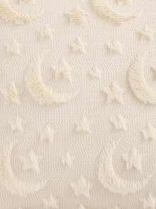 1 件斋月装饰靠垫套，带新月毛绒绗缝刺绣，秋季装饰，秋季装饰，房间装饰