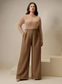 Anewsta pull à col rond à manches longues pour femme, avec strass, tricot côtelé. Couche de base élégante pour tenue de Nouvel An, automne/hiver