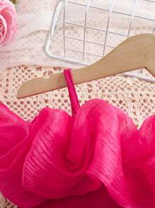 SHEIN 可爱粉色细肩带露肩连体衣，适合女婴，夏季 - 粉色 - 查看 7