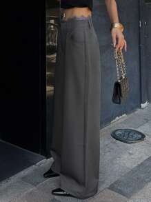 DAZY Women's Casual Loose Lace Patchwork Pants - Grey - View 6