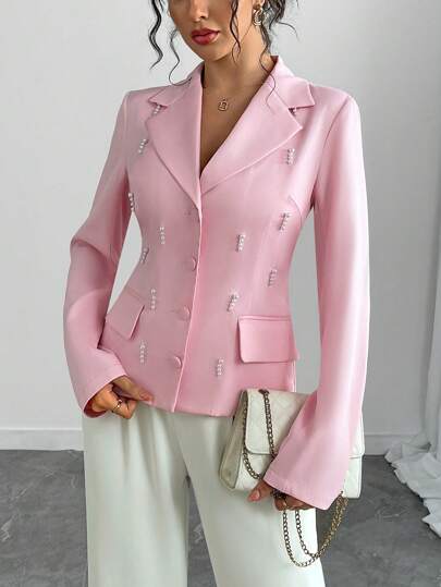 Chiquease 单排扣修腰西装外套