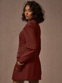 MUSERA Keyhole Blazer Dress Spring Going Out Party Business Casual Old Money Elegant Spring Spring Summer Vacation Graduation Prom - Burgundy - View 3