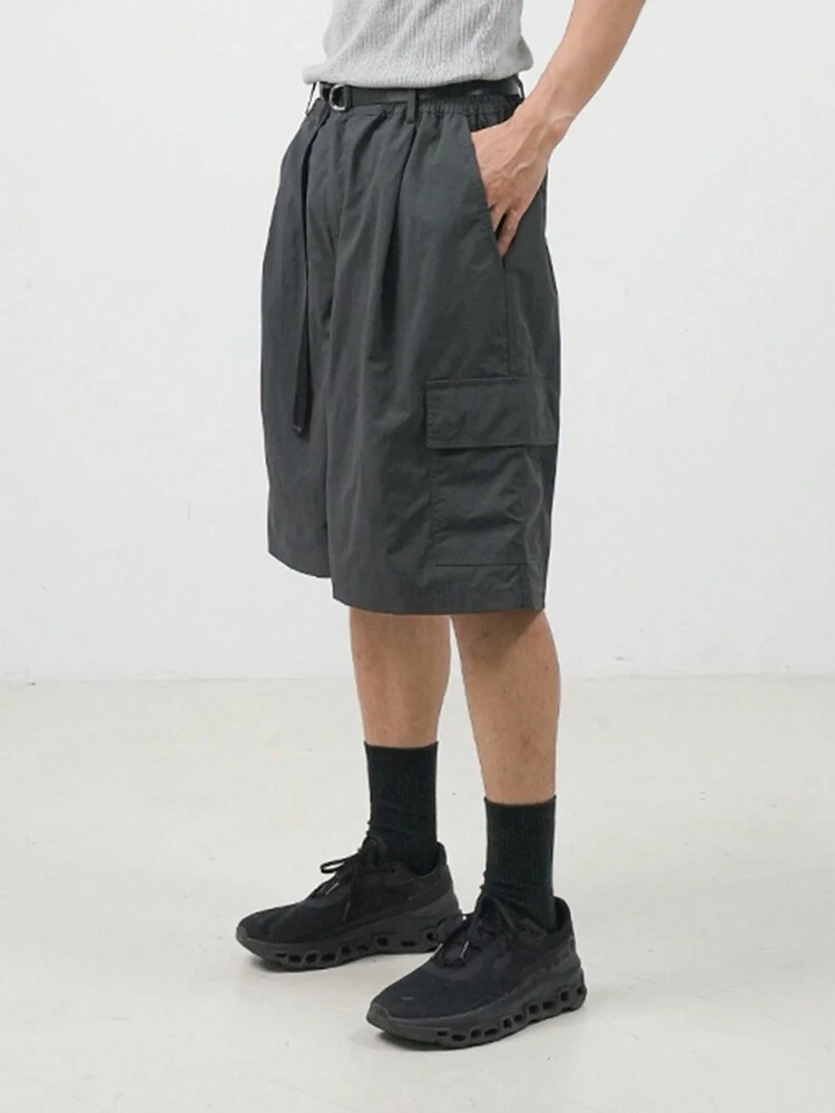 Men's Elastic Waist Straight Cargo Pocket Shorts