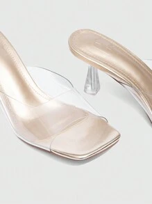 CUCCOO SZL 女士方头细高跟凉鞋，性感约会、派对春季鞋