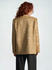 Aveloria Modichic 优雅复古设计纹理串珠刺绣贴袋圆领女式夹克