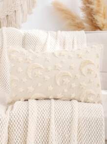 1 件斋月装饰靠垫套，带新月毛绒绗缝刺绣，秋季装饰，秋季装饰，房间装饰