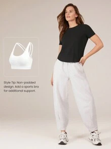 GLOWMODE Pima棉時尚T恤夏季背心健身服 - 黑色 - 查看 5