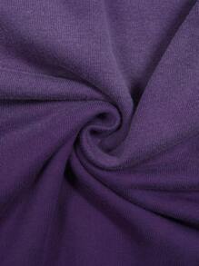 ROMWE MEN Street Life Men's Figure Graphic Print Gradient Color Washed Hoodie Sweatshirt - Purple - View 5