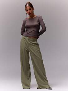MUSERA MUSERA Business, Office, Work Loose Fit Tailored Dress Pants Old Money Spring Work, Office Outfit