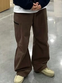 DAZY 男式休闲直筒拉链前开衩工装裤