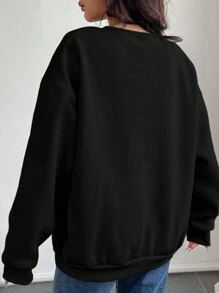 Flirla Sudadera con capucha de felpa con estampado de corazón de leopardo para el Día de San Valentín, talla grande