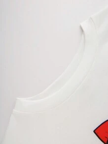 SHEIN Leap Crew 2pcs/Set Teen Boy Casual Short Sleeve Top And Loose Fit Pants Outfit, Street Punk Rock School Style, Suitable For Spring/Summer, Party, Festival, Printed With English Text And Character Icon - Multicolor - View 3