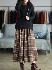 StylePalette Casual/Holiday Elastic Waist A-Line Long Skirt With Pockets, Spring/Summer Hot Selling