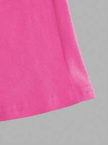 SHEIN Tween Girl 2pcs/Set Heart Printed Cropped T-Shirt And Flared Pants - Hot Pink - View 7