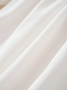 SHEIN 女孩纯色轻便长袖 A 字裙，简约可爱休闲装，适合春秋季节