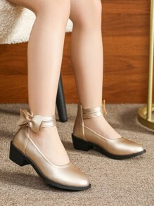 Girls Gold High Heel Shoes, Princess Dress-Up Shoes For Little Girls - Gold - View 3