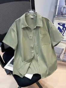 SHEIN Tween Boy Casual Short Sleeve Letter Graphic Shirt, Valentine's Day T-Shirt, Valentine's Day Kids Clothes