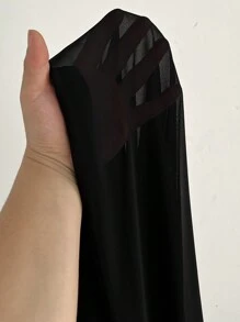 SHEIN Unity 大码女式仿珍珠装饰开衩下摆长款优雅连衣裙