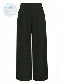 Rometta Plus Size Women Solid Color Pleated Wide Leg Loose Pants Fall Cloth For Women