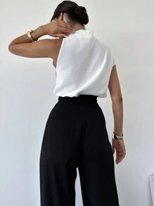 Firerie 1 pieza Blusa elegante de vacaciones con estampado para mujer con tirantes