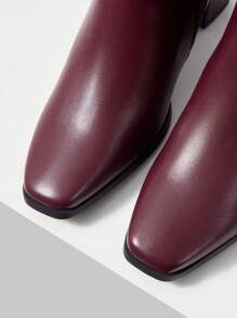 MOTF PREMIUM WOMEN'S FASHION SQUARE TOE CHUNKY HEEL ANKLE BOOTS, SPRING SHOES SPRING BREAK EASTER FOR CHRISTMAS