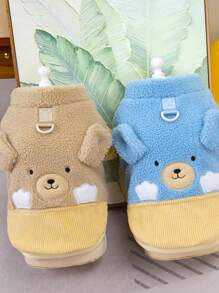 PETSIN Áo khoác ngoài trời ấm áp hình gấu nâu dễ thương cho thú cưng - Màu Khaki - Xem 3