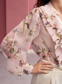 MOTF PREMIUM 荷叶边轻薄衬衫，情人节 - 彩色 - 查看 3