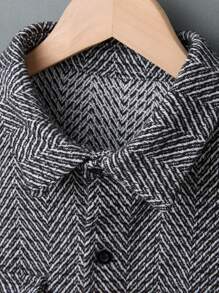 Manfinity Homme Veste décontractée de tous les jours à boutons pour hommes avec poches à la poitrine, automne