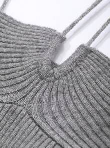 DAZY 女士针织裹身系带镂空连衣裙 夏季，返校季女装毛衣连衣裙 度假 - 灰色 - 查看 3