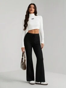 SHEIN Tall Women's Solid Color Thermal Lined Warm Pants