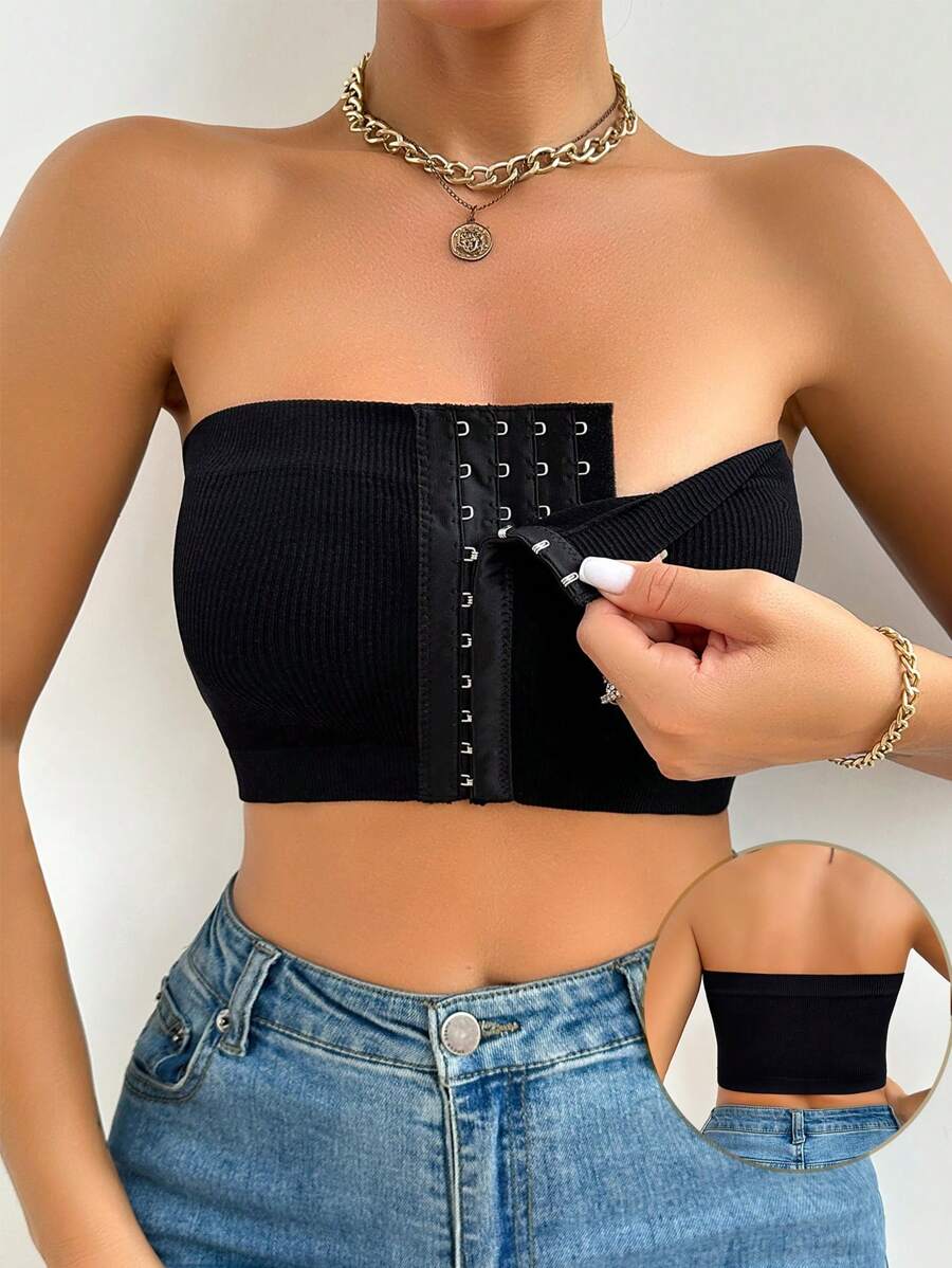 Seamless Front Closure Strapless Women's Tube Bra