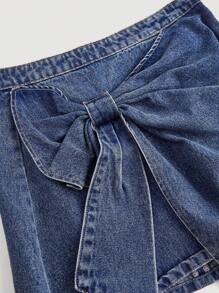 SHEIN MOD High Waisted Bow Decor Women Denim Mini Skirt, Summer For Women, Cowgirl For Women, Concert Women, Rave, Festival For Women, Country Concert