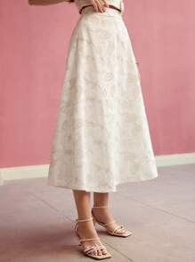 MOTF PREMIUM VÁY A LINE THÊU PAISLEY - trắng - Xem 6