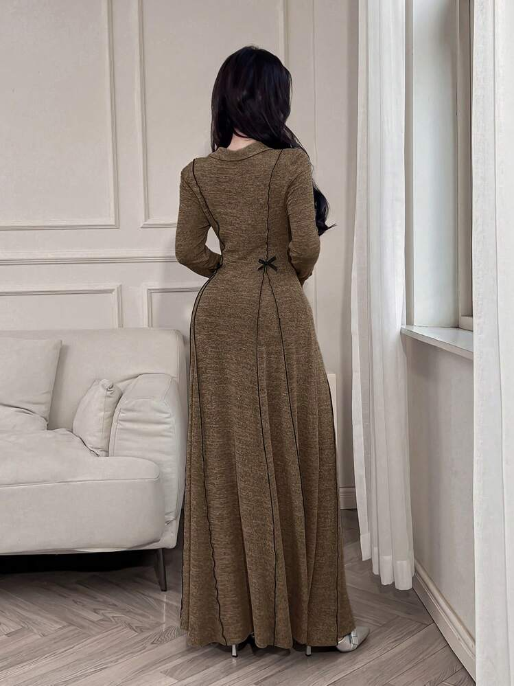 A&M رمضان فستان عباية طويل للنساء بحزام خصر وعقدة...